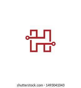 letter H with line concept ready to use