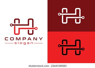 Letter H with line concept. Very suitable for symbol, logo, company name, brand name, personal name, icon and many more.