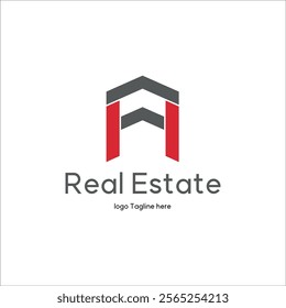 Letter H Line House Real Estate Logo