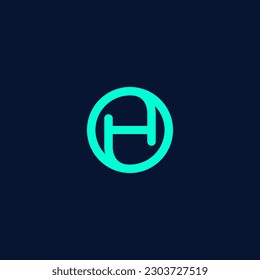 Letter H Line Logo Design. H Vector Illustration