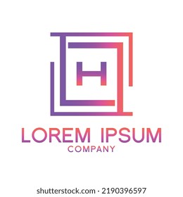 Diseño del logotipo de la línea H.Creativo símbolo de monograma lineal mínimo. Diseño universal elegante de señalización vectorial. Logotipo de marca de primera calidad. Símbolo gráfico del alfabeto para identidad tecnológica