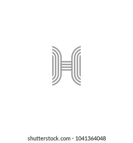 Letter H line logo icon. Stroke letter vector element.