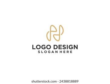 Letter H line logo icon design template elements