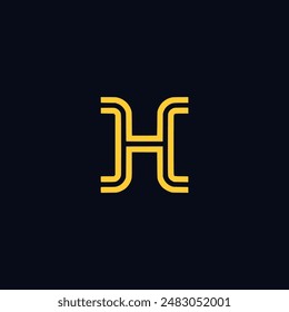 letter H line logo vector illustration template design