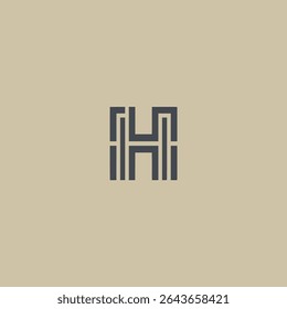 letter H line minimalism company logo vector illustration template design