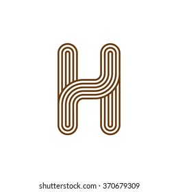 Letter H Lines Circuit Vector
