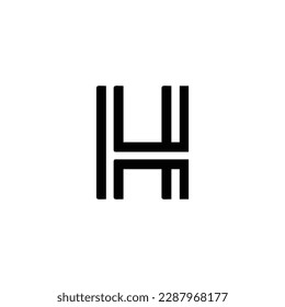 Letter H lines geometric symbol simple logo vector