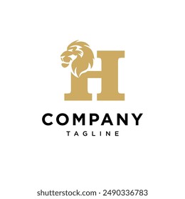 Letra H Lion Head Icono de logotipo elegante Vector