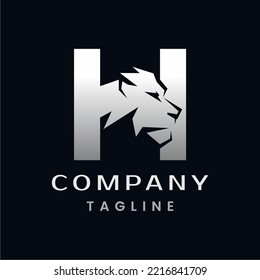 Letter H Lion Head Logo Design