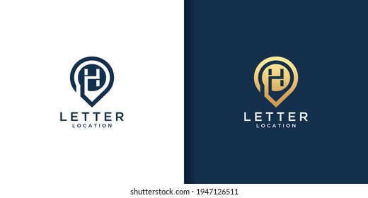 Letter h location logo design. icon inspiration