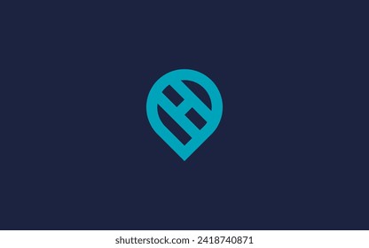 letter h with location logo icon design vector design template inspiration