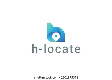 Letter H Location Pin 3d Realistic Logo