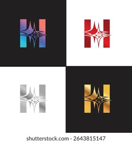 Letter H logo, H logo, AI logo set, modern and minimal design, tech-inspired, colorful icons and symbols, suitable for artificial intelligence, innovation, branding, startups, and digital identity.