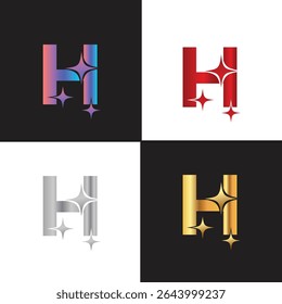Letter H logo, H logo, AI logo set, modern and minimal design, tech-inspired, colorful icons and symbols, suitable for artificial intelligence, innovation, branding, startups, and digital identity.