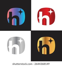 Letter H logo, H logo, AI logo set, modern and minimal design, tech-inspired, colorful icons and symbols, suitable for artificial intelligence, innovation, branding, startups, and digital identity.
