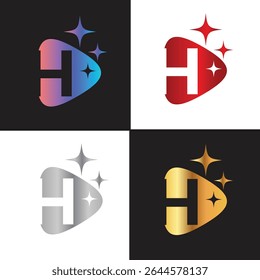 Letra logotipo H, logotipo H, conjunto de logotipo AI, design moderno e mínimo, inspirado na tecnologia, ícones e símbolos coloridos, adequado para inteligência artificial, inovação, marca, start-ups e identidade digital.