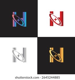 Letter H logo, H logo, AI logo set, modern and minimal design, tech-inspired, colorful icons and symbols, suitable for artificial intelligence, innovation, branding, startups, and digital identity.