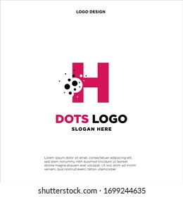 Buchstabe H. Alphabet Logotype Vektorillustration Design mit dots Element.