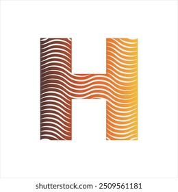Letter H logo with black twisted lines.