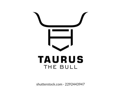 Letter H logo, Bull logo,head bull logo, monogram Logo Design Template