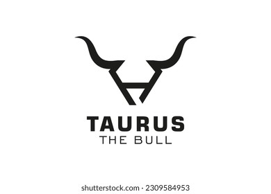 Letter H logo, Bull logo,head bull logo, monogram Logo Design Template