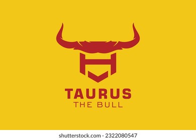 Letter H logo, Bull logo,head bull logo, monogram Logo Design Template