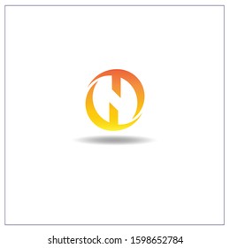 The letter H. Logo Can be used for application icons. with flame gradients.