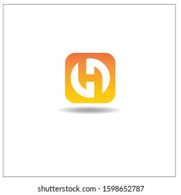 The letter H. Logo Can be used for application icons. with flame gradients.