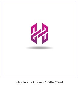 The letter H. Logo Can be used for application icons. with purple gradient.