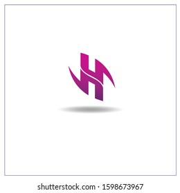 The letter H. Logo Can be used for application icons. with purple gradient.