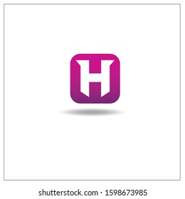 The letter H. Logo Can be used for application icons. with purple gradient.