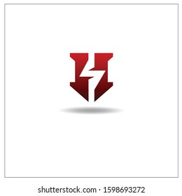 The letter H logo can be used for application icons. with a red gradient.