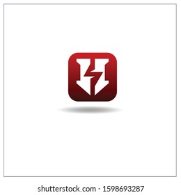 The letter H logo can be used for application icons. with a red gradient.
