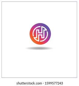 The Letter H logo can be used for application icons. with orange and purple gradient colors.