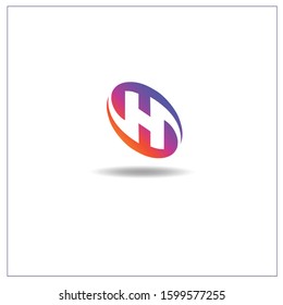 The Letter H logo can be used for application icons. with orange and purple gradient colors.