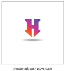 The Letter H logo can be used for application icons. with orange and purple gradient colors.