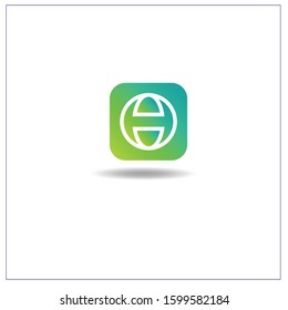 The Letter H logo can be used for application icons. with green leaves.