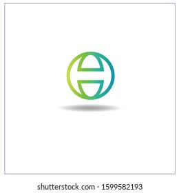 The Letter H logo can be used for application icons. with green leaves.