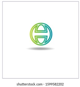 The Letter H logo can be used for application icons. with green leaves.