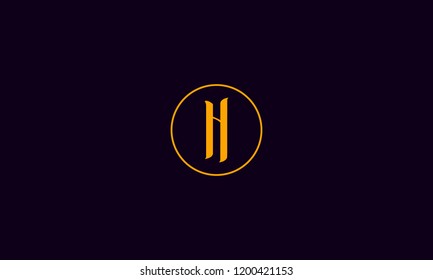 LETTER H LOGO WITH CIRCLE FRAME FOR LOGO DESIGN OR ILLUSTRATION USE