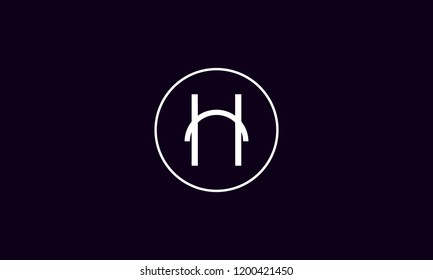 LETTER H LOGO WITH CIRCLE FRAME FOR LOGO DESIGN OR ILLUSTRATION USE