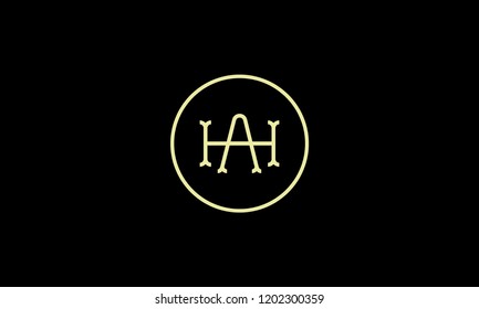 LETTER H AND A LOGO WITH CIRCLE FRAME FOR LOGO DESIGN OR ILLUSTRATION USE