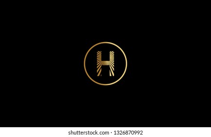 LETTER H LOGO WITH CIRCLE FRAME FOR LOGO DESIGN OR ILLUSTRATION USE