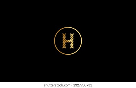 LETTER H LOGO WITH CIRCLE FRAME FOR LOGO DESIGN OR ILLUSTRATION USE