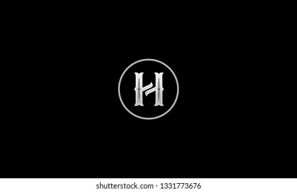 LETTER H LOGO WITH CIRCLE FRAME FOR LOGO DESIGN OR ILLUSTRATION USE