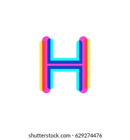 Letter H logo with Cmyk logo template, printing services, modern, digital, technology logotype