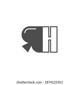 Letter H logo combined with spade icon design vector