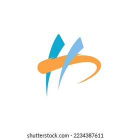 Letter H logo and comet design