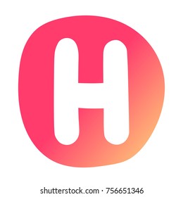 Letter H. Logo concept. Badge, mark, symbol, icon vector illustration with gradient effect on white background.