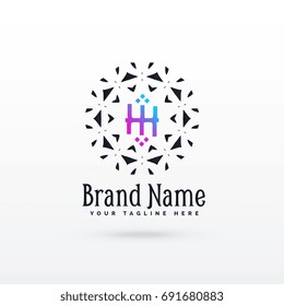 letter H logo concept design template